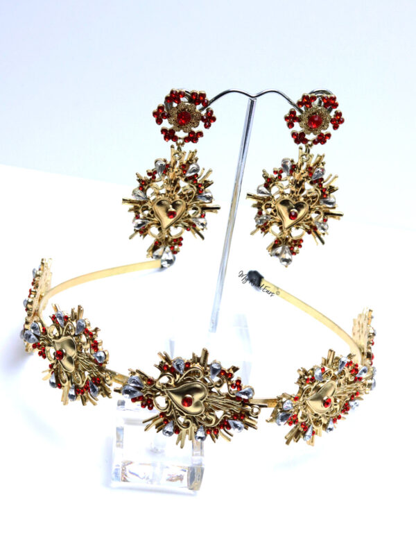 Queen Florence- tiara and earring fashion baroque set - Image 6