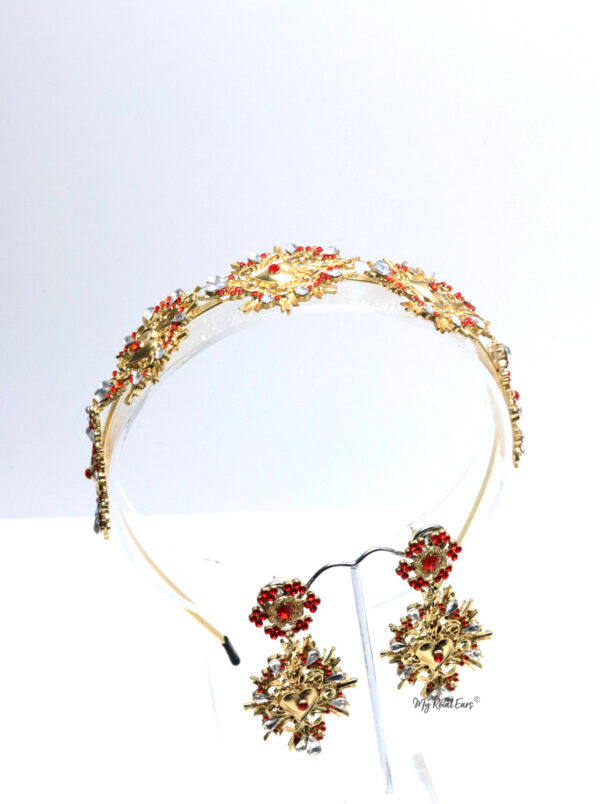 Queen Florence- tiara and earring fashion baroque set - Image 9