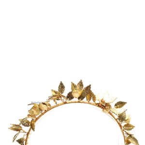Queen Emmeline- golden leaf flower headband