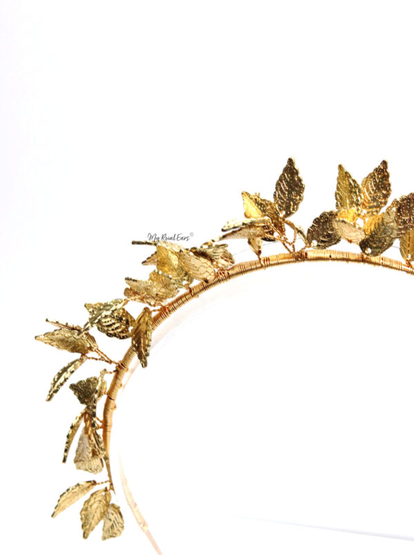 Queen Emmeline- golden leaf flower headband - Image 6