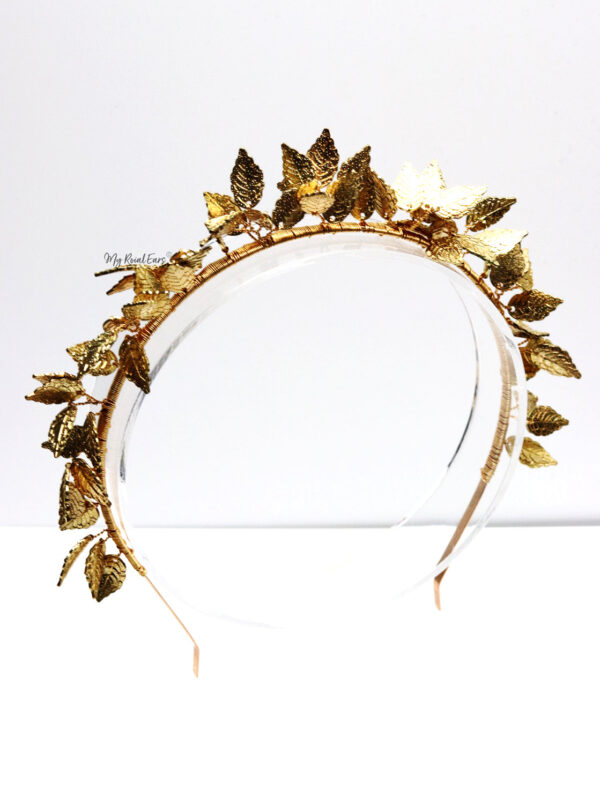 Queen Emmeline- golden leaf flower headband - Image 3