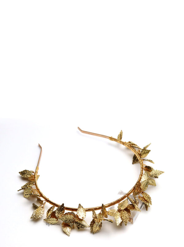 Queen Emmeline- golden leaf flower headband - Image 4