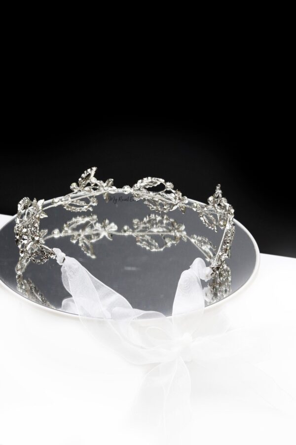 Queen Marian- exquisite silver crystal leaf headband - My Roial Ears LTD