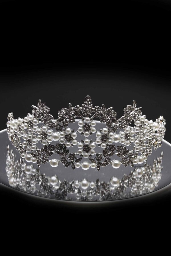 Queen Oprah- crystal and pearl beaded Tiara - My Roial Ears LTD
