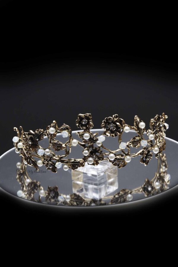Queen Matha - bronze floral pearl tiara - My Roial Ears LTD