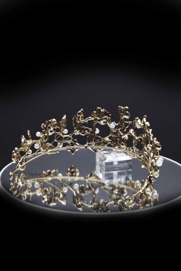 Queen Matha - bronze floral pearl tiara - My Roial Ears LTD