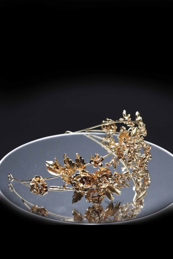 Queen Winfrey- handmade golden floral headband - My Roial Ears LTD