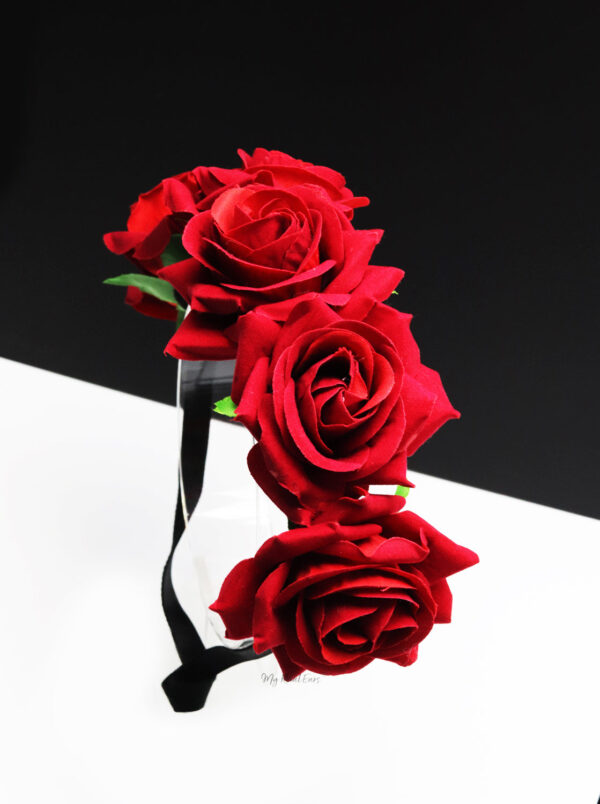 Queen Donna Red- rose flower headband - Image 11