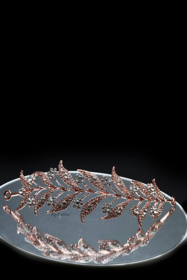 Queen Helary-rose gold crystal leaf headpiece - My Roial Ears LTD
