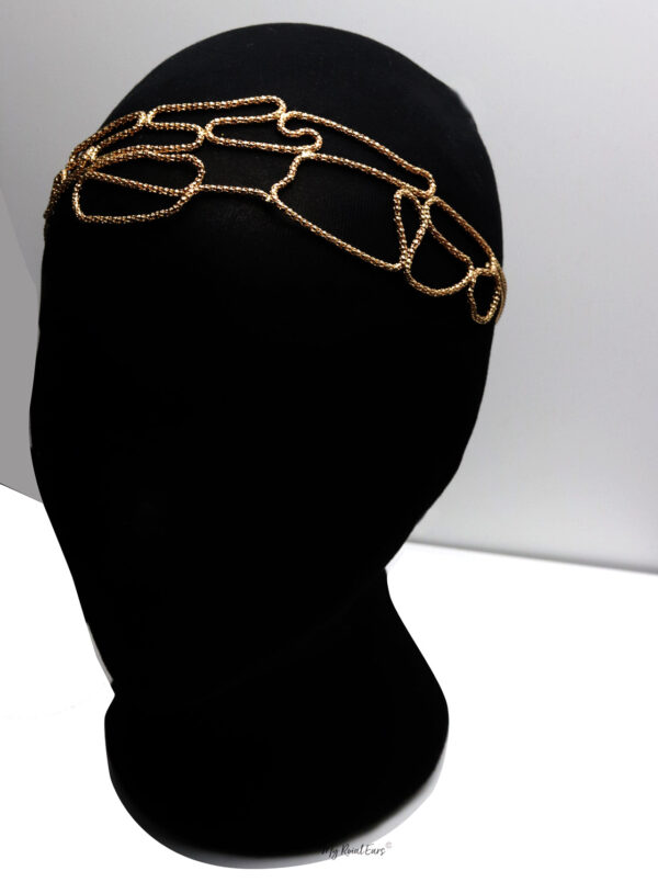 Queen Jacqeline- golden knitted pattern headband - Image 3