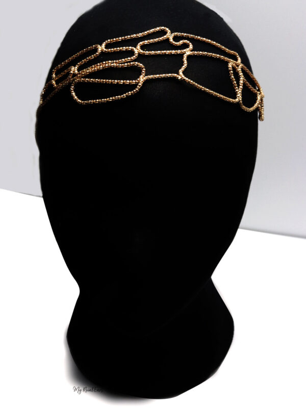 Queen Jacqeline- golden knitted pattern headband - Image 9