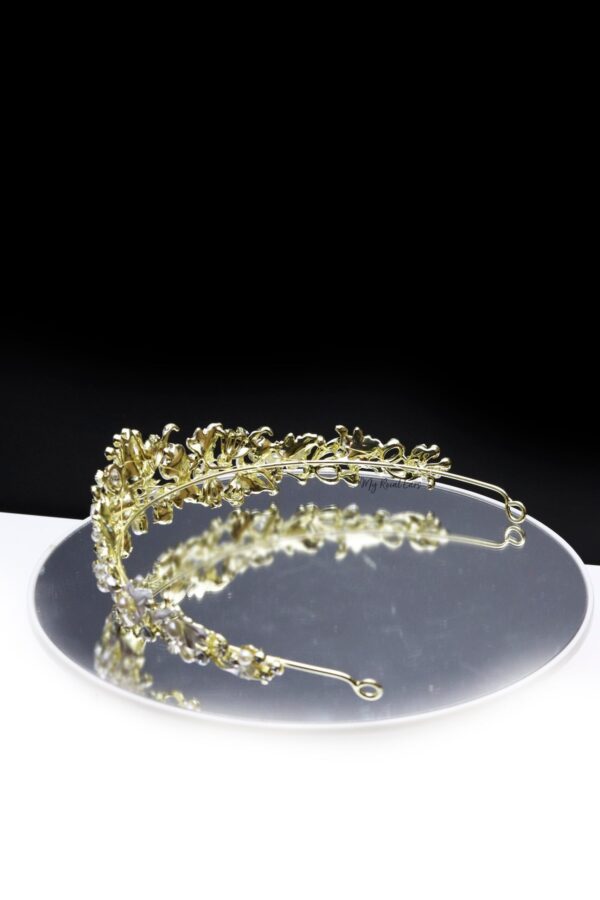 Queen Angle- an exquisite pearl leaf crystal tiara - My Roial Ears LTD