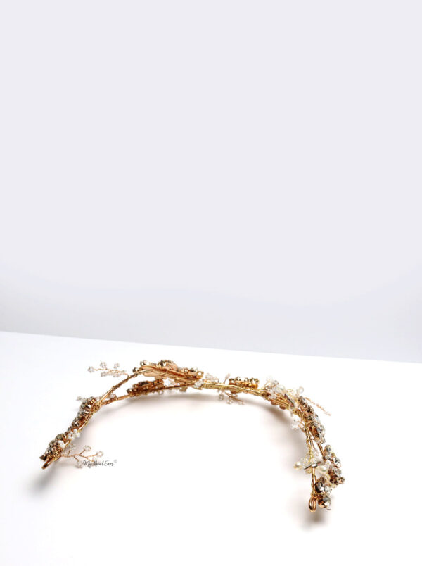 Queen Lizzie- gold handmade bridal headpiece - Image 8