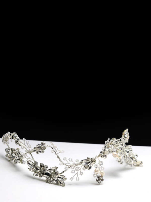 Queen Lizzie Silver- handmade bridal headpiece - Image 3