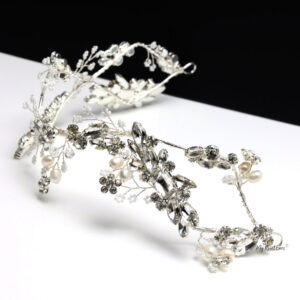 Queen Lizzie Silver- handmade bridal headpiece
