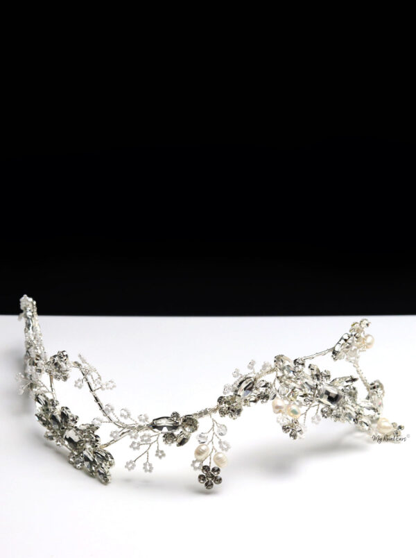Queen Lizzie Silver- handmade bridal headpiece - Image 2