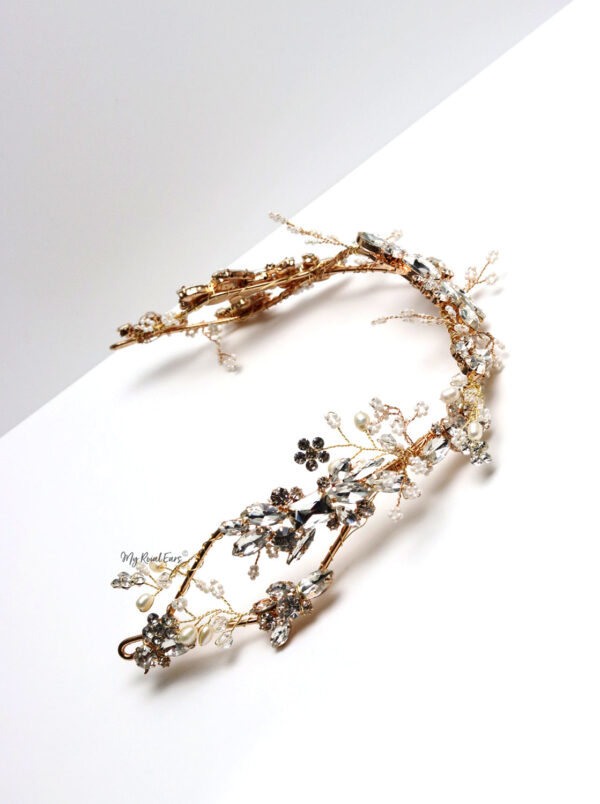 Queen Lizzie- gold handmade bridal headpiece - Image 5