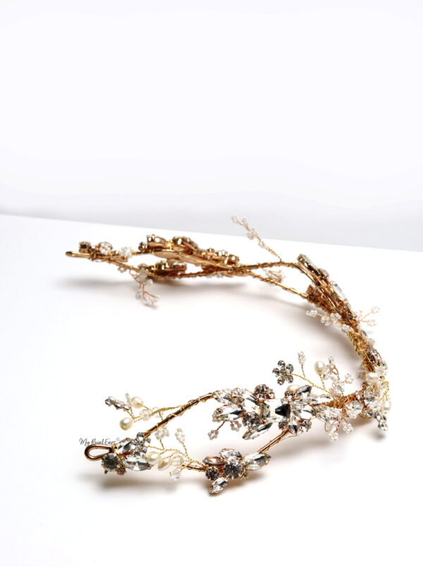 Queen Lizzie- gold handmade bridal headpiece - Image 6