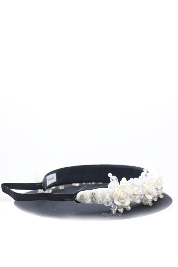 Queen Eloise- striking bridal transparent floral headband - My Roial Ears LTD