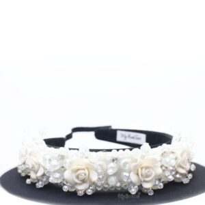 Queen Eloise- striking bridal transparent floral headband - My Roial Ears LTD