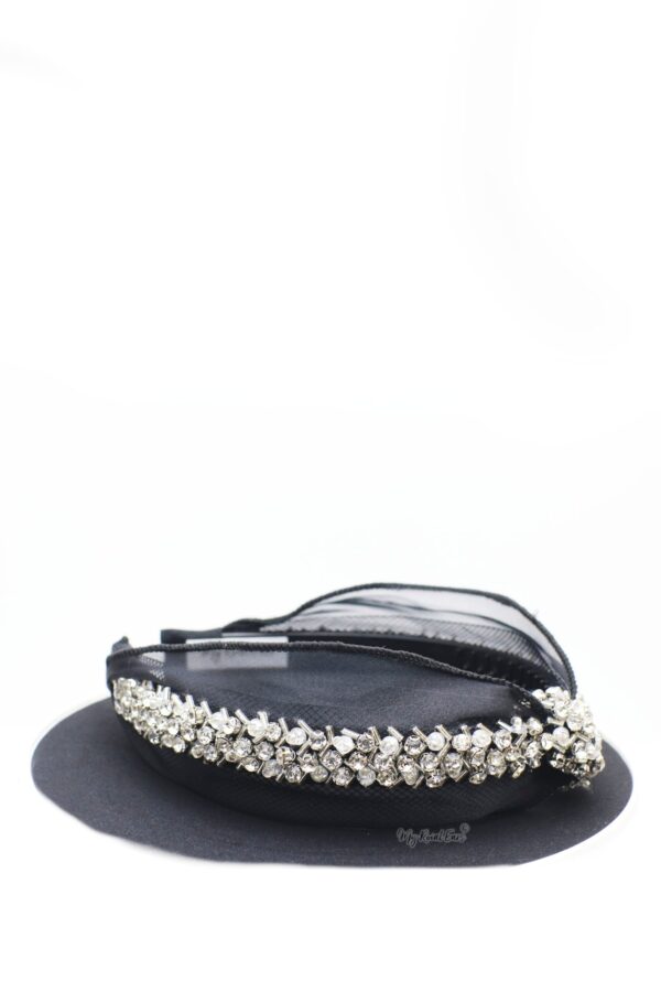 Queen Gabriella- black rhinestone crystal knotted headband - My Roial Ears LTD