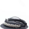 Queen Gabriella- black rhinestone crystal knotted headband - My Roial Ears LTD