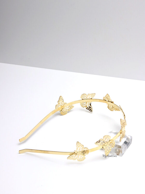 Queen Makeda- gold small butterfly headband - Image 12