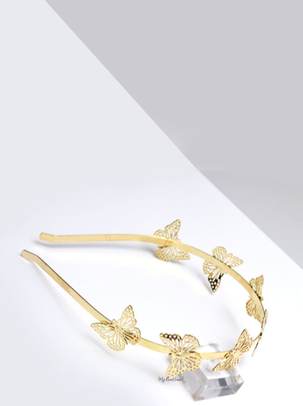 Queen Makeda- gold small butterfly headband - Image 4