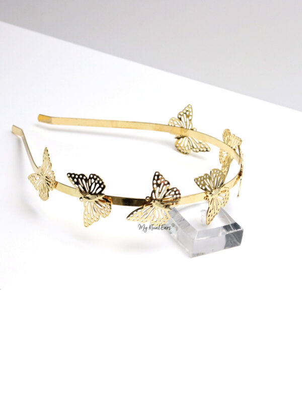 Queen Makeda- gold small butterfly headband - Image 7