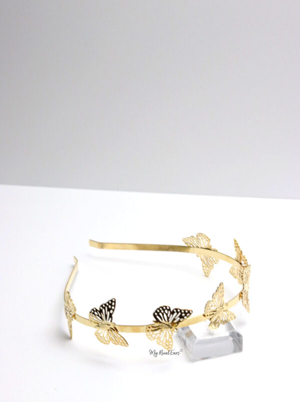 Queen Makeda- gold small butterfly headband - Image 10