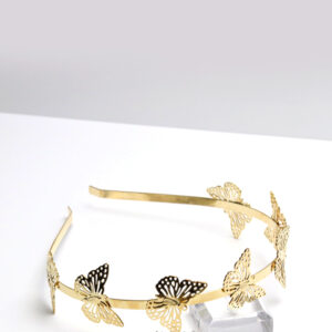 Queen Makeda- gold small butterfly headband