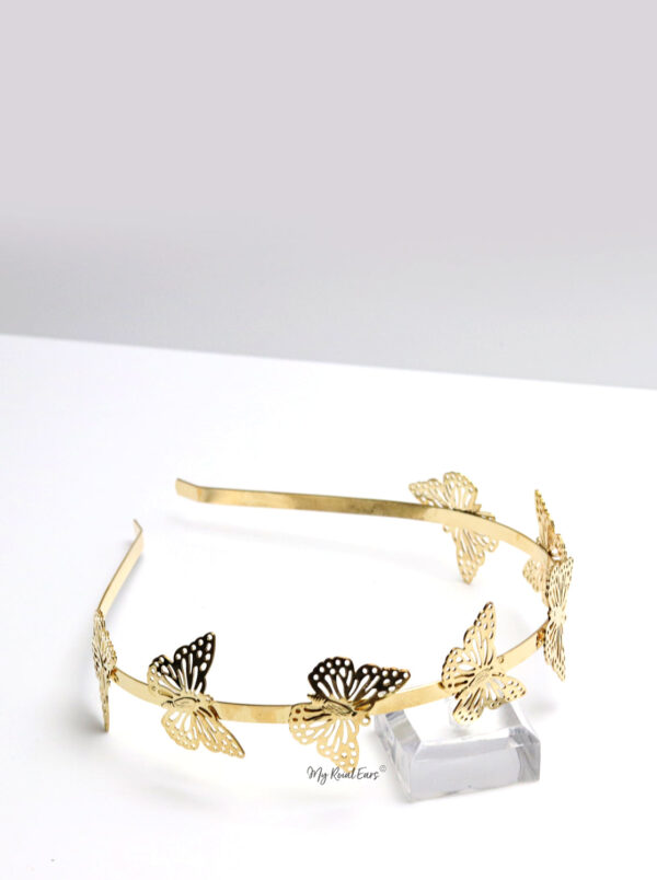 Queen Makeda- gold small butterfly headband