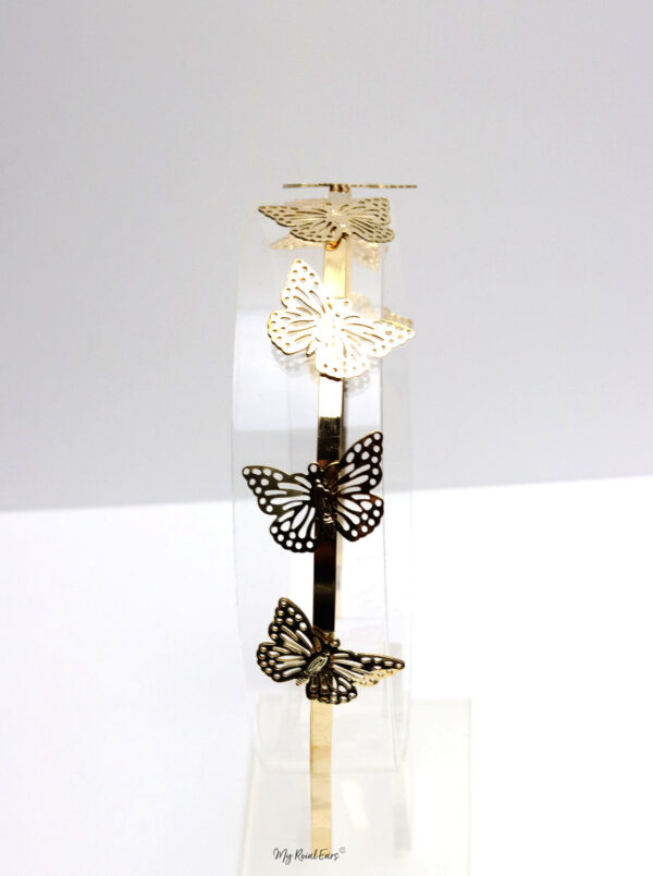 Queen Makeda- gold small butterfly headband - Image 3