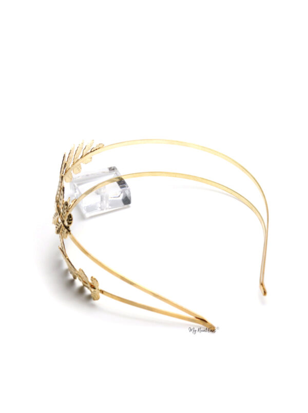 Queen Adela-greek inspired golden leaf headband - Image 2