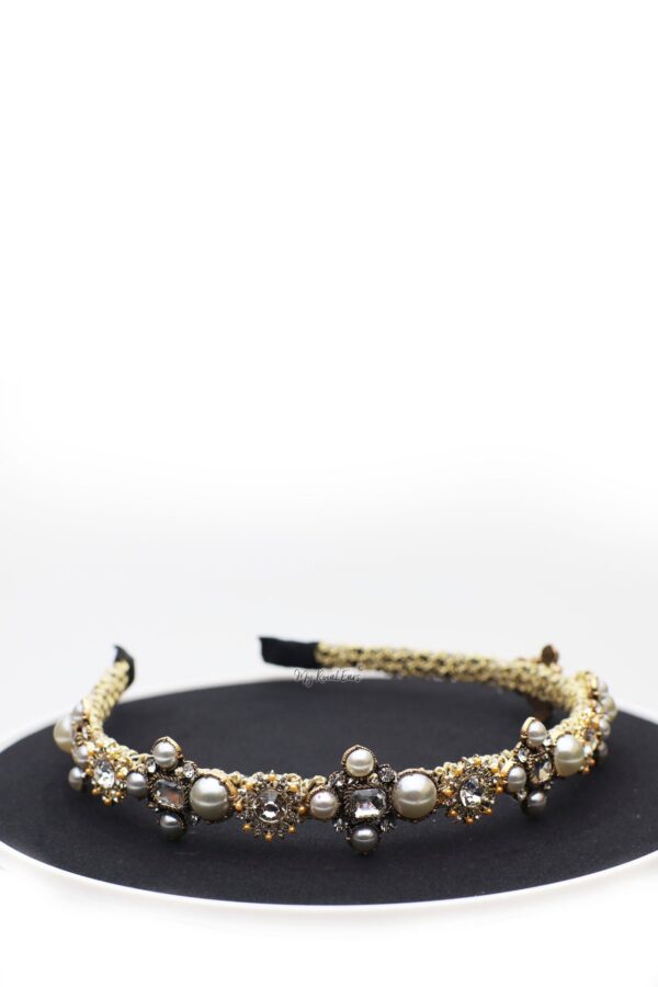 Queen Matilda- crystal baroque pearl headband - My Roial Ears LTD
