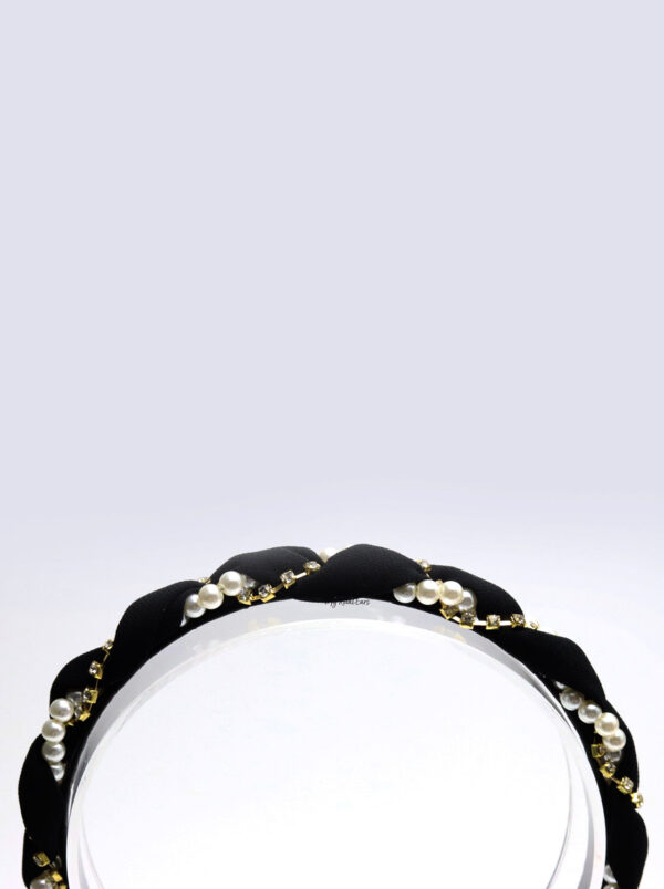 Queen Adeola- chiffon pearl interwoven headband - Image 2