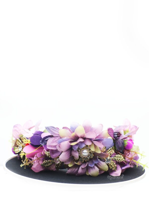Queen Linda- purple flower head crown - My Roial Ears LTD