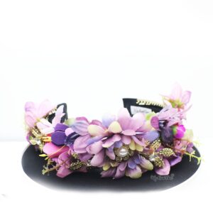 Queen Linda- purple flower head crown - My Roial Ears LTD