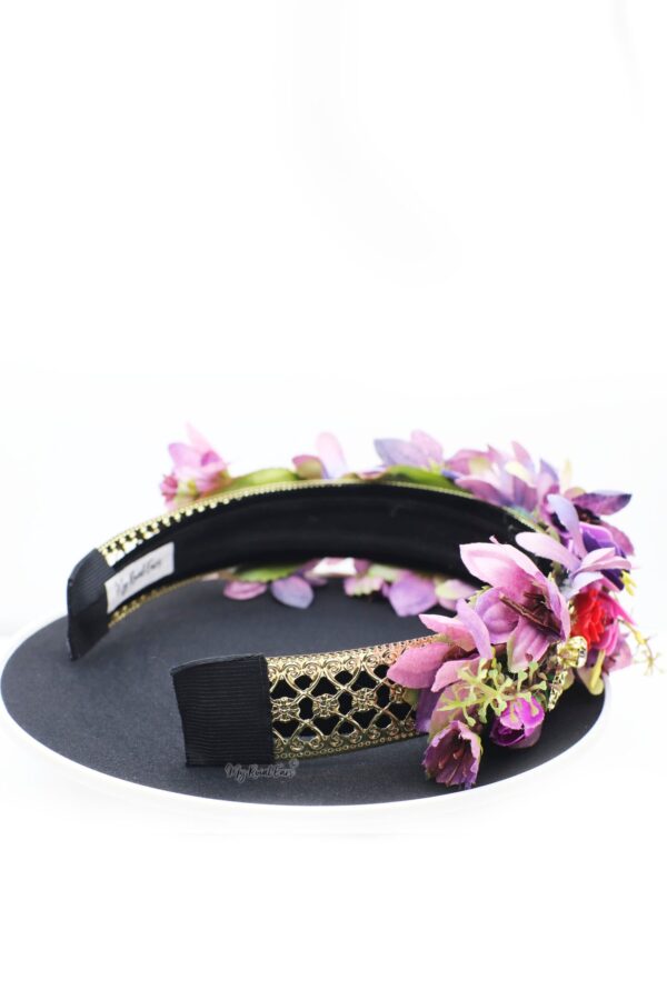 Queen Linda- purple flower head crown - My Roial Ears LTD