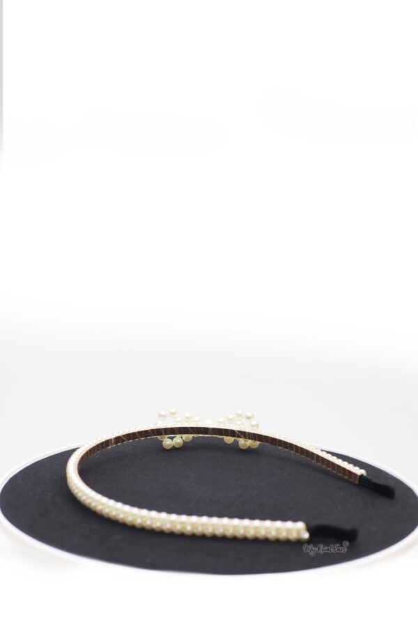Queen Derica- bow pearl headband - My Roial Ears LTD