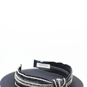 Queen Kelila- black and silver rhinestone knotted headband - My Roial Ears LTD