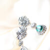 Q.Yvonne- royal elegance silver and green bridal earrings - Image 4