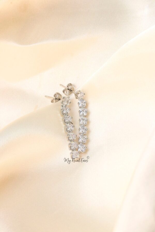 Q.Amirat- 925 silver plated bridal drop earrings - Image 3