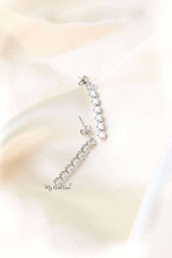 Q.Amirat- 925 silver plated bridal drop earrings - Image 4