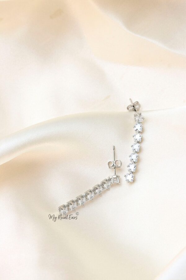 Q.Amirat- 925 silver plated bridal drop earrings