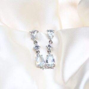 Q. MARJORIE- elegant bridal sterling silver drop earrings