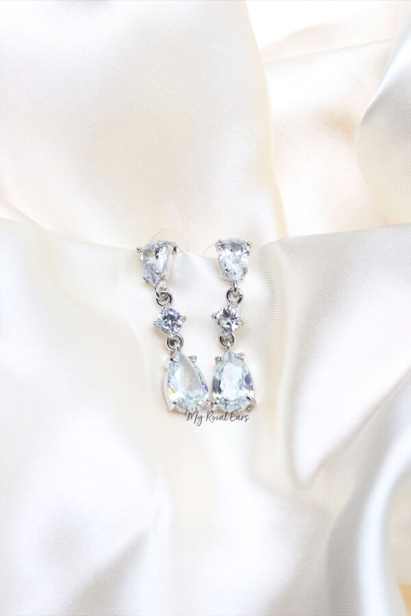 Q. MARJORIE- elegant bridal sterling silver drop earrings
