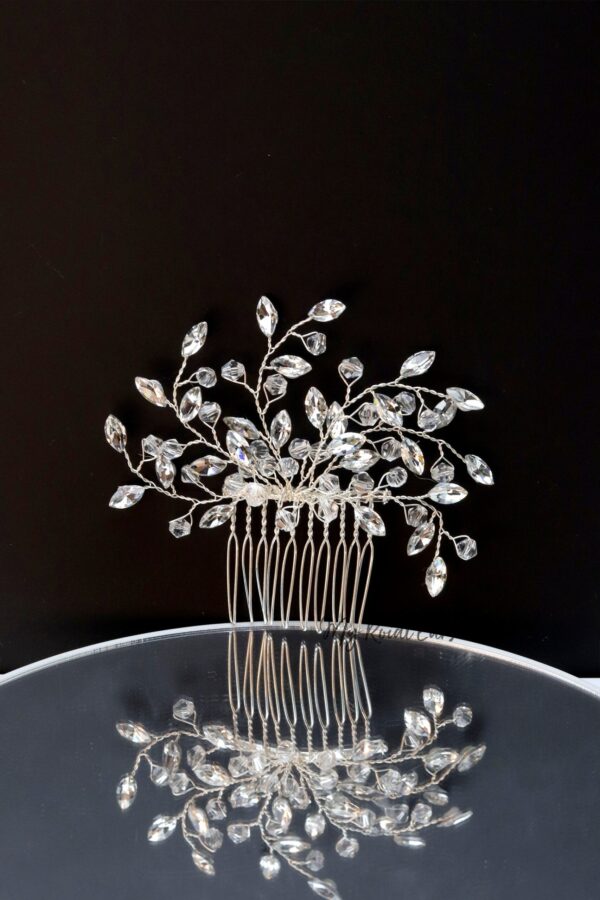 Queen Yvonne- crystal bridal hair clip
