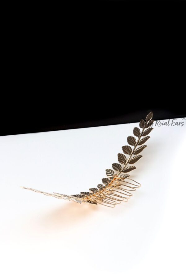 Queen Stephanie- roman gold hair comb headpiece - Image 3
