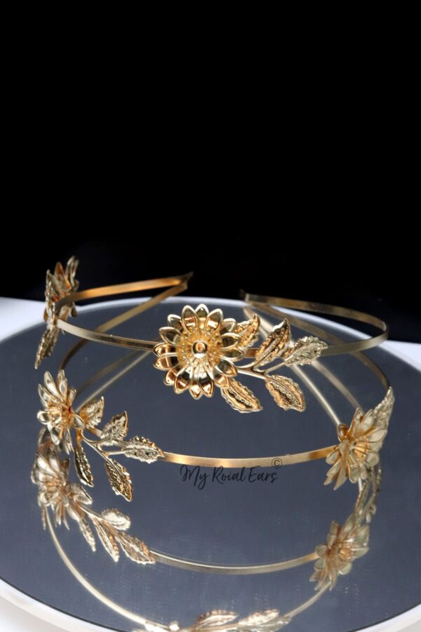 Queen Titania-gold floral headband - Image 12
